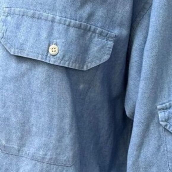 Vintage Pendleton Blue Cotton Work Shirt RN 29685 Men's size Large L - Picture 8 of 11